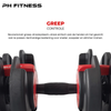 Het greep draaisysteem van de PH Fitness Dumbbells Premium Verstelbare Dumbbells Set 24KG