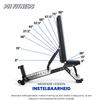 De verschillende hoeken 10 verschillende hoeken van de rugleuninng en 3 hoeken van de zitting van de PH Fitness Fitnessbank EXPERT046 Incline–Flat Professional Bench
