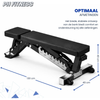 De afmetingen van de PH Fitness Fitnessbank EXPERT046 Incline–Flat Professional Bench als het vlak is zijn lengte 130cm x breedte 49cm x hoogte 40cm