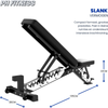 De afmetingen van de PH Fitness Fitnessbank PRO380 Incline Bench plat is lengte 135cm x breedte 38cm x hoogte 22cm