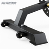De ingebouwde transportwielen van de PH Fitness Fitnessbank PRO530-2 Incline-Decline Bench with Bicep Booster & Leg Extension