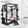 Fitte vrouw die haar benen traint met de leg press op het PH Fitness Krachtstation Advanced Power Rack 910