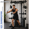 Gespierde man in zwarte sportkleding die traint met het PH Fitness Krachtstation Corner Power Rack 780