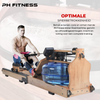 Gespierde man zonder shirt die traint op de PH Fitness Roeitrainer Roeimachine Waterweerstand