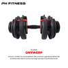 Het slanke ontwerp van de PH Fitness Dumbbells Premium Verstelbare Dumbbells Set 24KG
