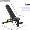 De afmetingen van de PH Fitness Fitnessbank PRO530 Decline - Incline Bench als het plat is zijn lengte 150cm x breedte 49cm x hoogte 19cm