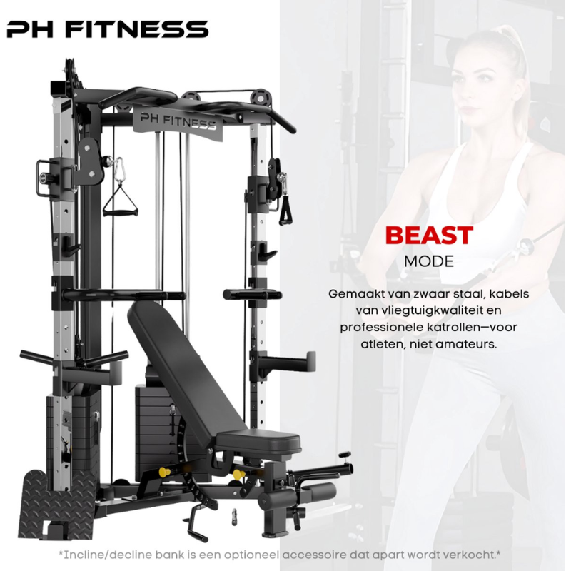 PH Fitness Corner Power Rack 780 | Compact Full-Body Krachtstation ...