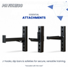 Meegeleverd accessoires van de PH Fitness Krachtstation Performance Squat Rack: J-hooks, dip bars en safeties