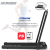 PH Fitness Loopband FitRunner uitgeklapt en ingezoomd op de telefoonhouder