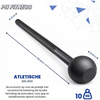 Afmetingen van de PH Fitness Macebell Macebell Steel 10KG zijn 106,9 x 4,1 cm en de bol op het uiteinde is 18,5cm