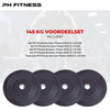 PH Fitness Olympische Halterschijven Bumper Plates Voordeelset 145KG